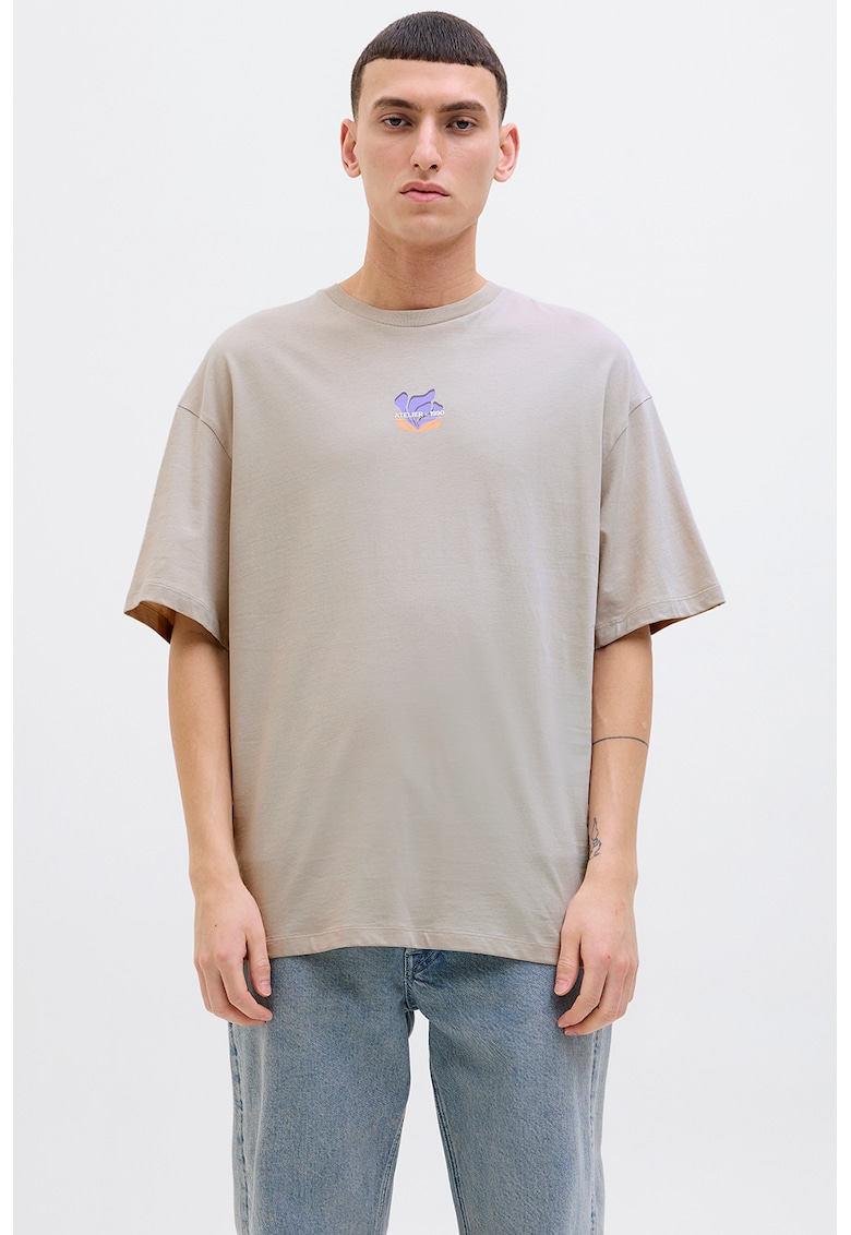 Tricou cu imprimeu pe partea din spate - Bej deschis