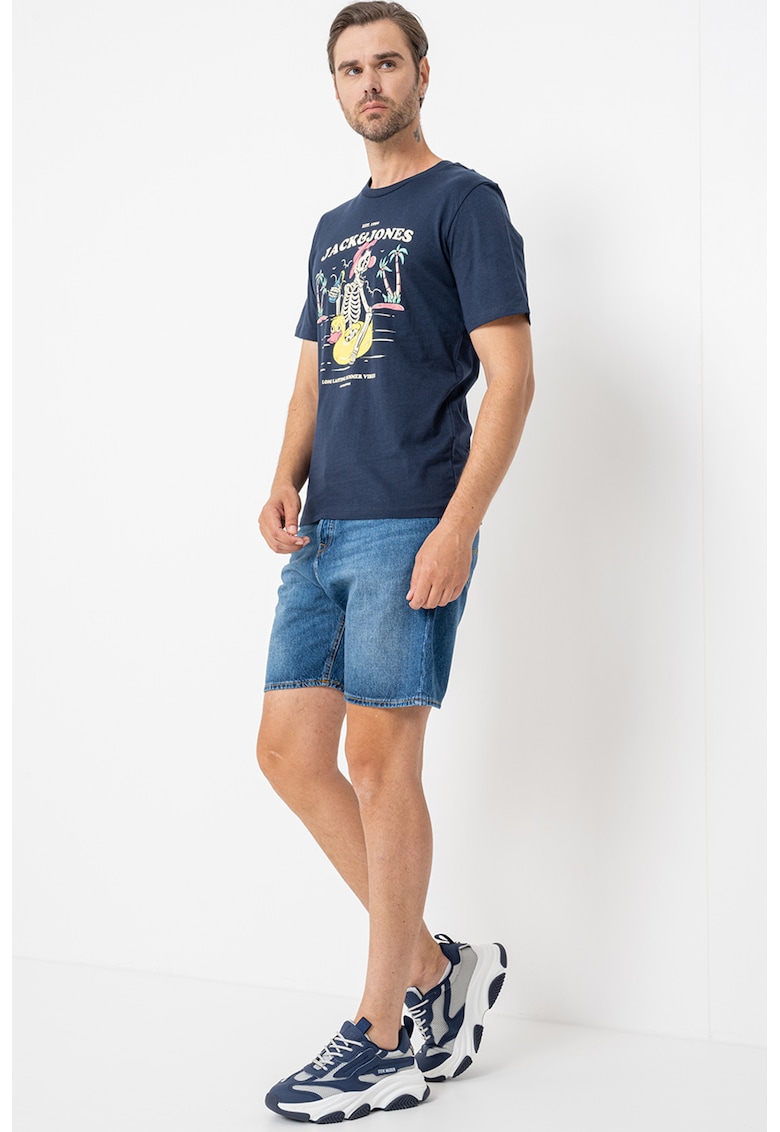 Tricou cu imprimeu grafic - Galben pal/Rosu deschis/Bleumarin