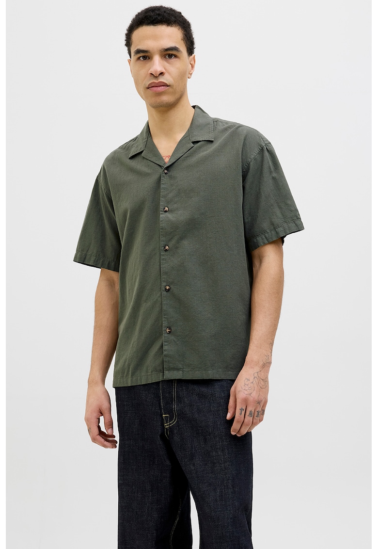 Camasa relaxed-fit din bumbac si in