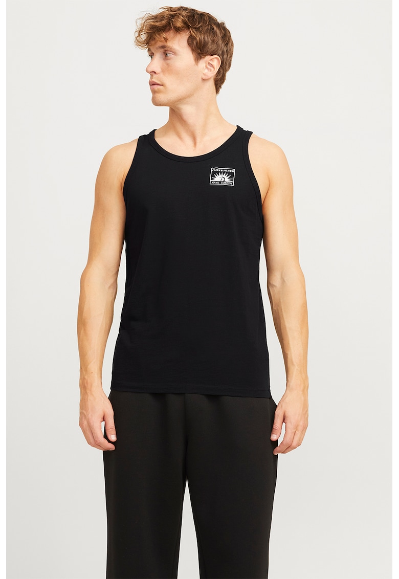 Tricou cu decolteu la baza gatului si detaliu cu imprimeu Tricou cu decolteu la baza gatului si detaliu cu imprimeu