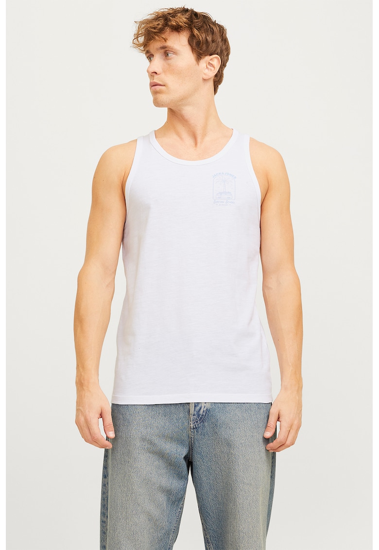 Tricou cu decolteu la baza gatului si detaliu cu imprimeu Tricou cu decolteu la baza gatului si detaliu cu imprimeu