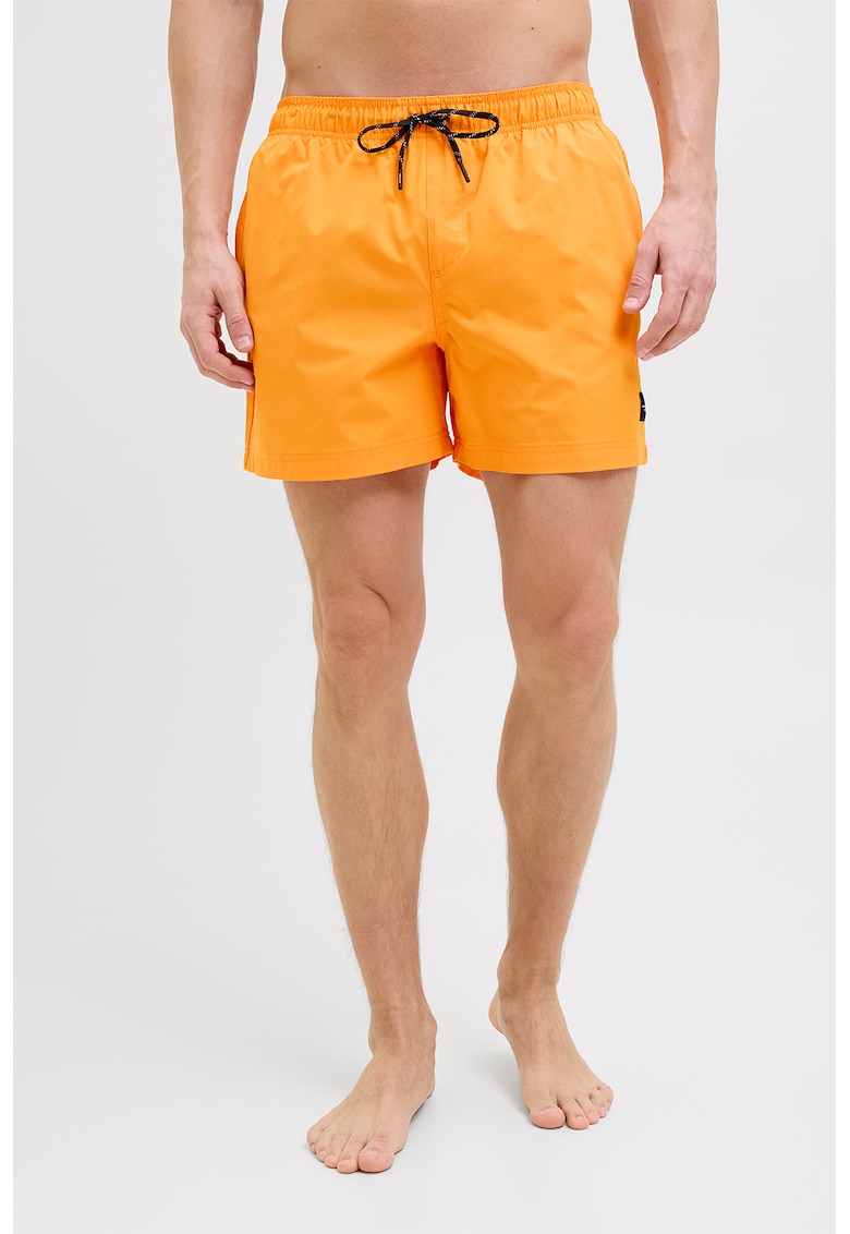 Pantaloni scurti de baie cu snur de ajustare - Portocaliu