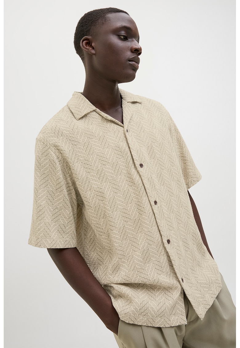 Camasa relaxed fit cu maneci scurte - Verde pal