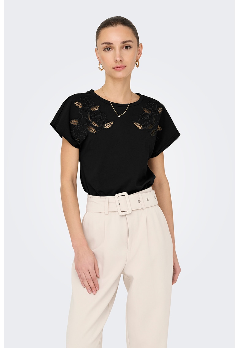 Tricou din bumbac cu perforatii