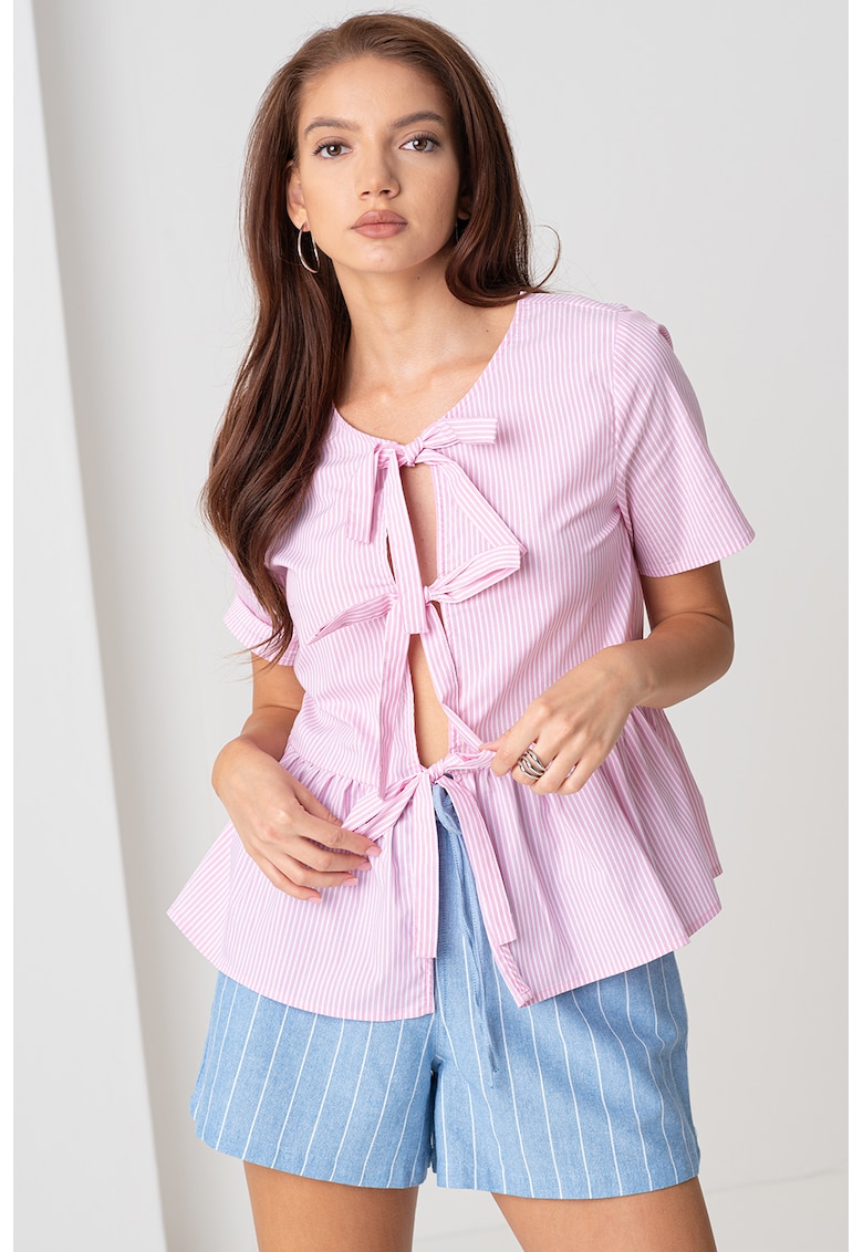 Bluza din amestec de bumbac cu decupaje