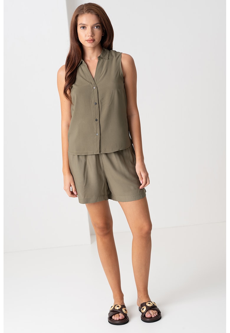 Camasa fara maneci cu model uni