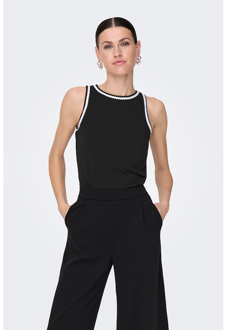 Tricou uni cu decolteu rotund