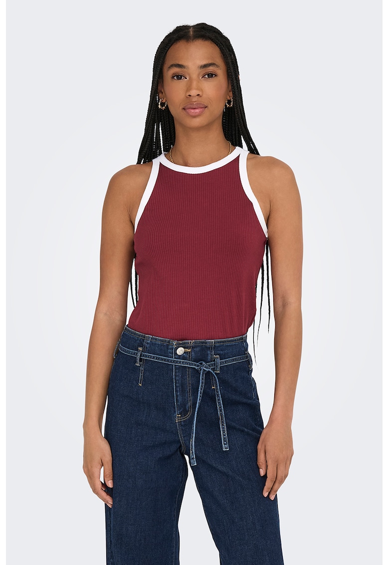 Top din amestec de bumbac organic cu striatii