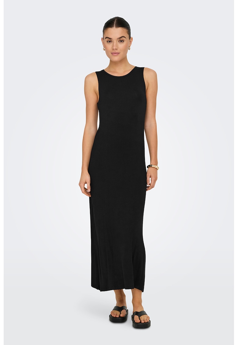 Rochie midi cu model uni - fara maneci