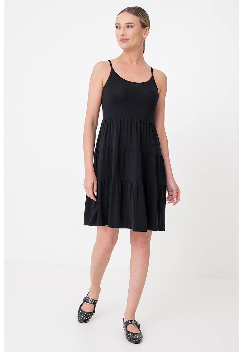 Rochie midi evazata cu decolteu rotund