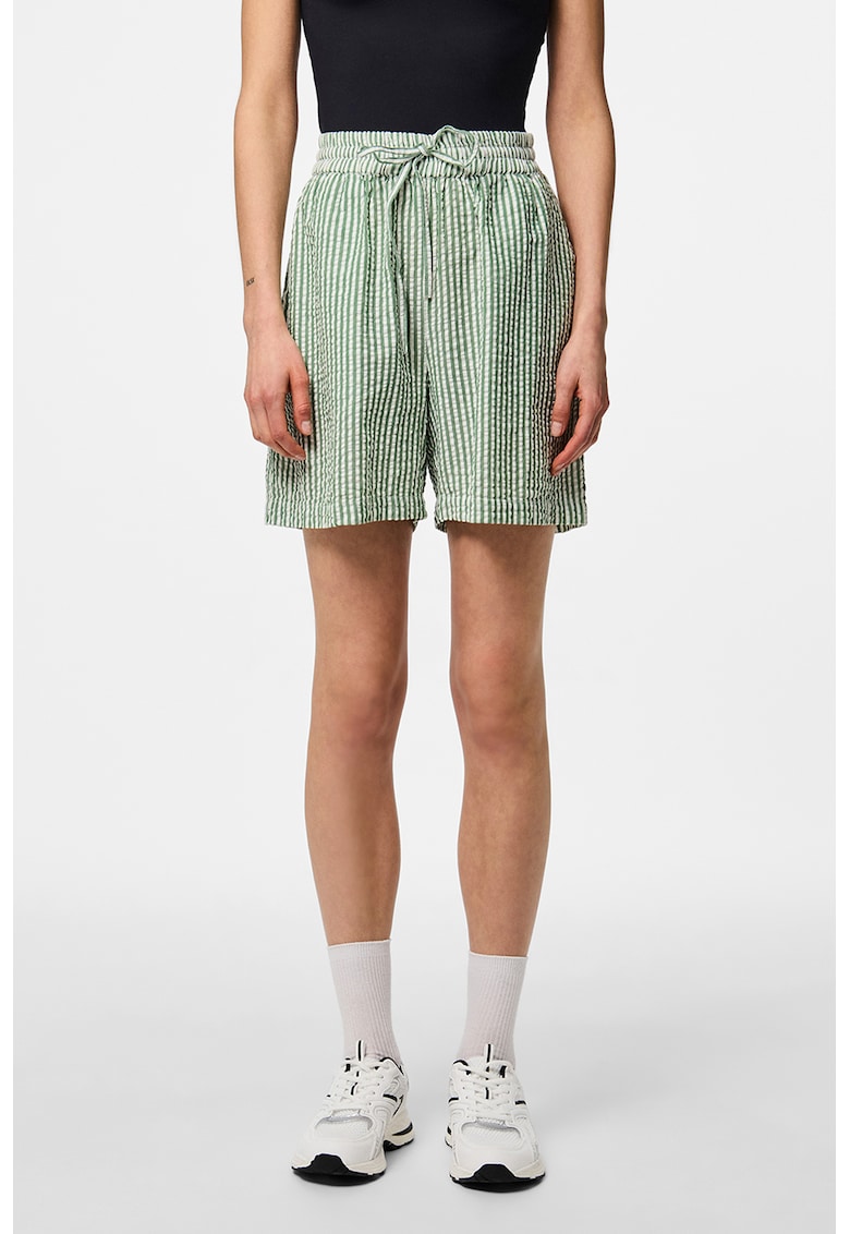 Pantaloni scurti de bumbac cu model in dungi