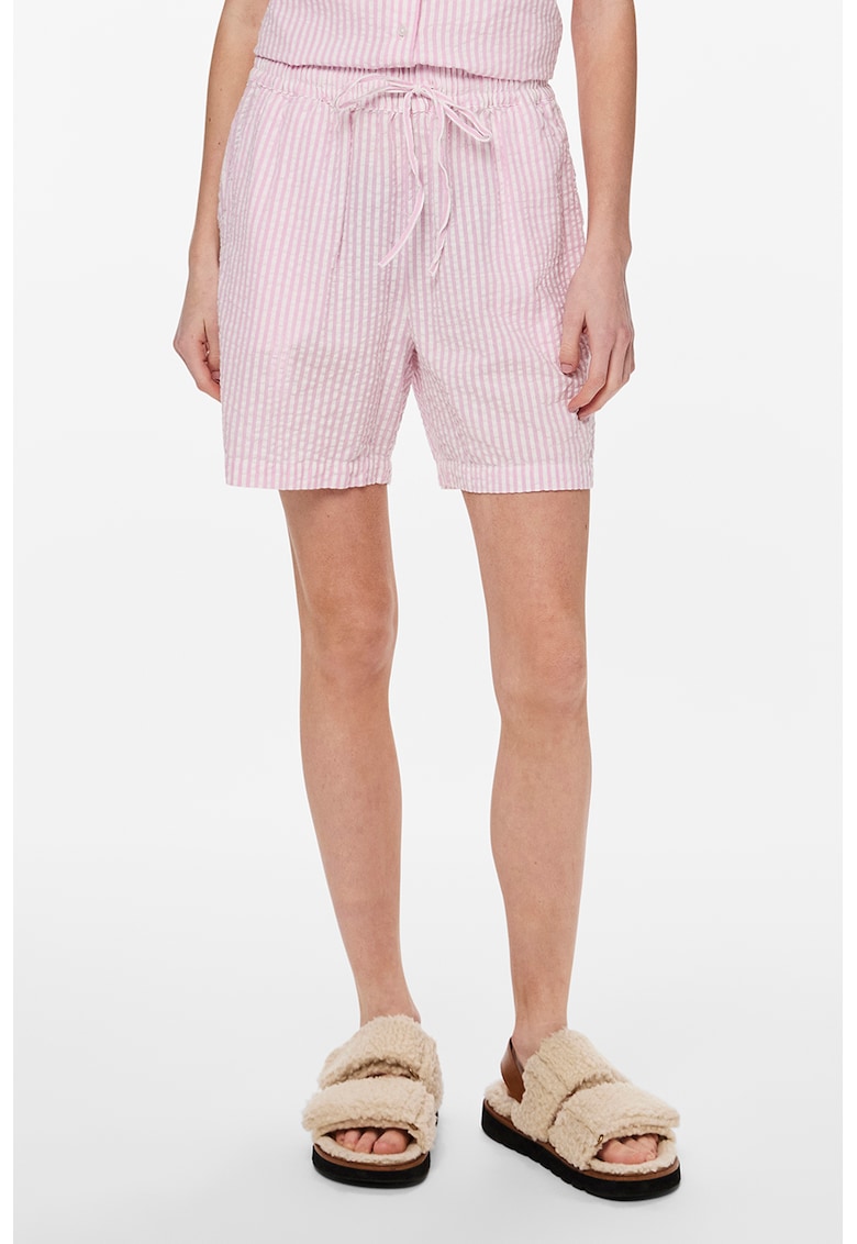 Pantaloni scurti de bumbac cu model in dungi