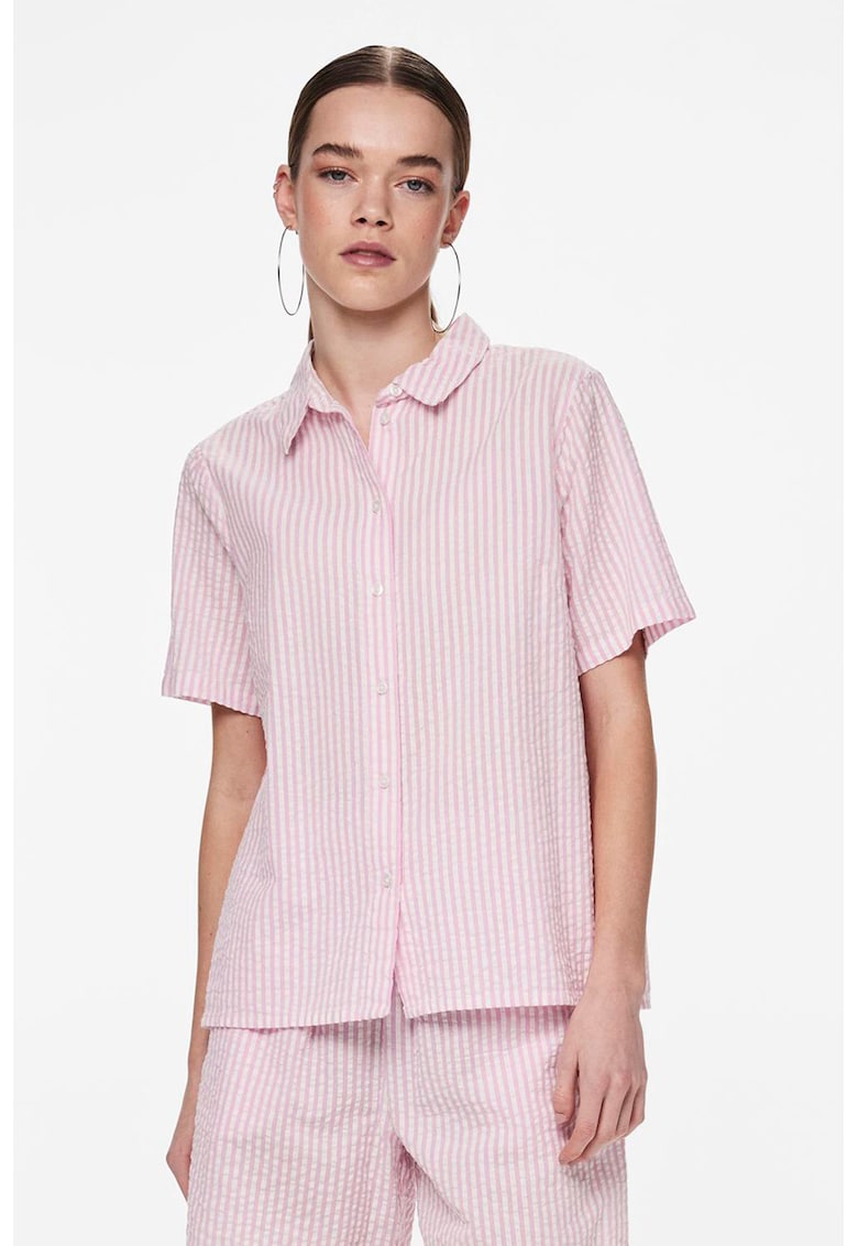 Camasa lejera din bumbac cu model in dungi