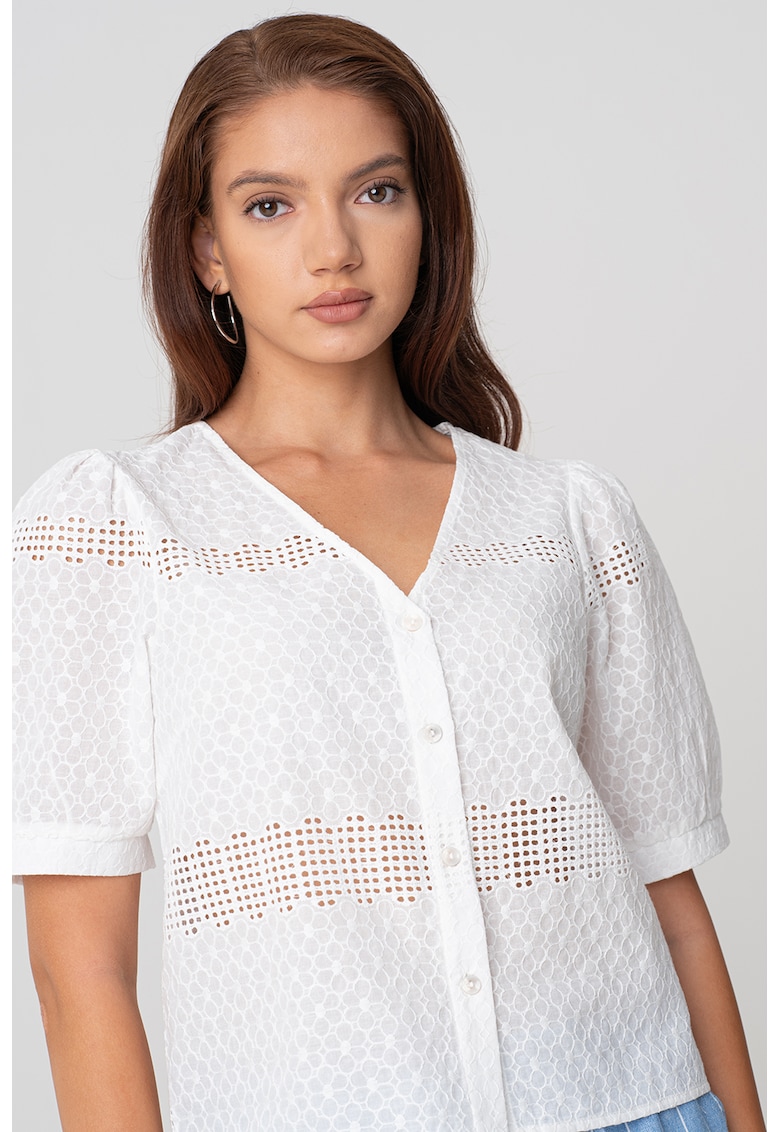 Camasa cu maneci bufante - Alb optic