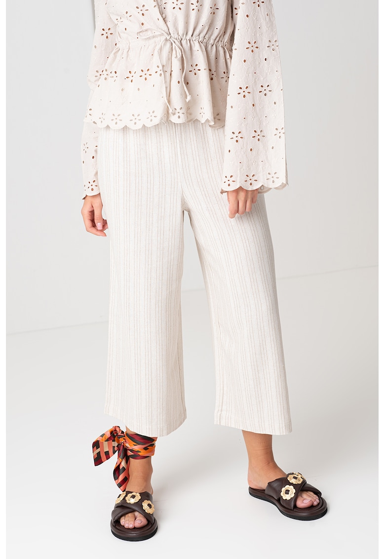 Pantaloni cu croiala ampla si model in dungi Filippa