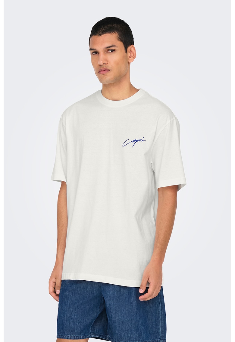 Tricou din bumbac organic cu imprimeu pe partea din spate