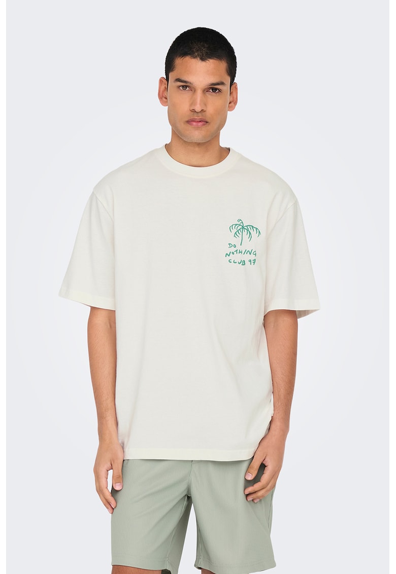 Tricou din bumbac organic cu imprimeu pe partea din spate