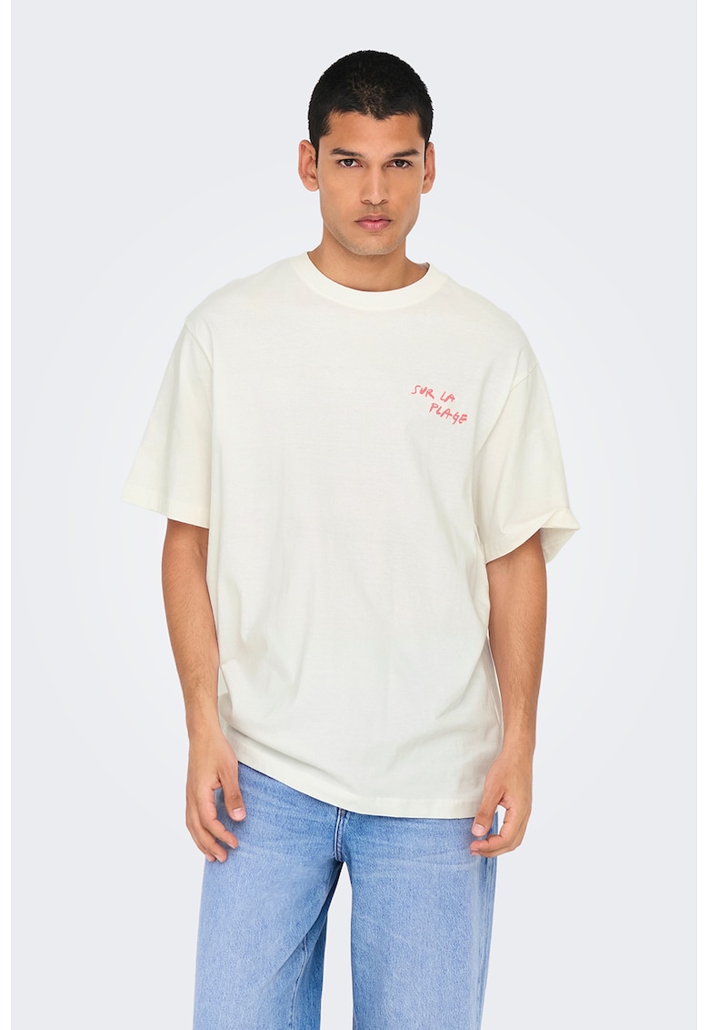 Tricou din bumbac organic cu imprimeu pe partea din spate