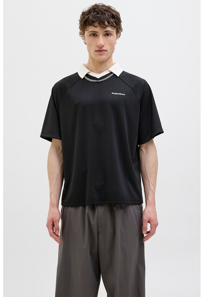 Tricou polo lejer cu maneci raglan Tricou polo lejer cu maneci raglan