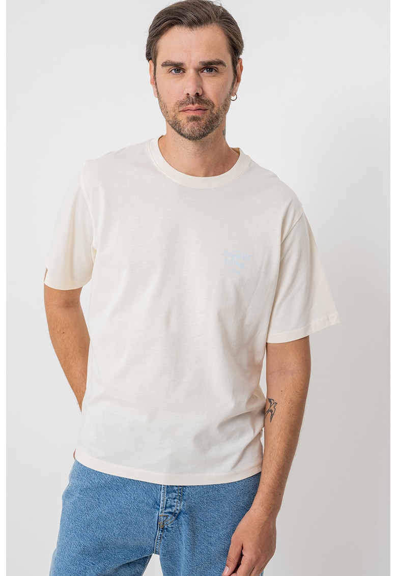 Tricou cu imprimeu pe partea din spate - Albastru pastel/Galben pal