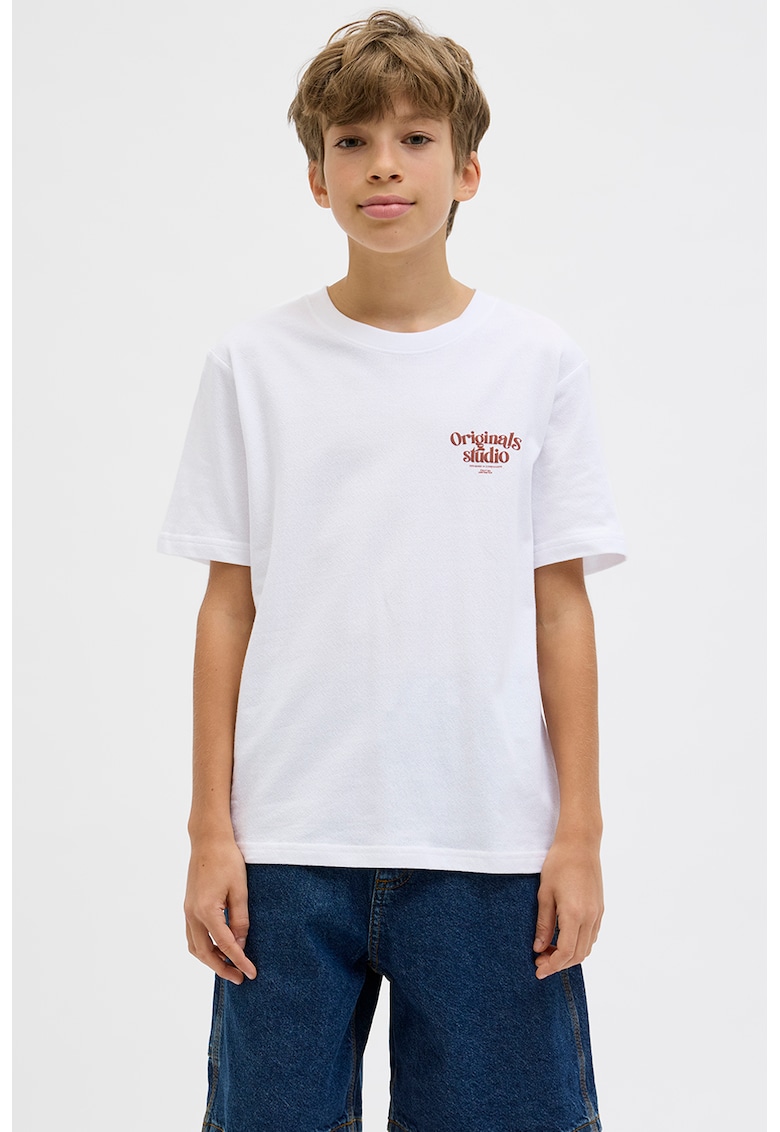 Tricou cu imprimeu pe spate - Alb/Rosu stins