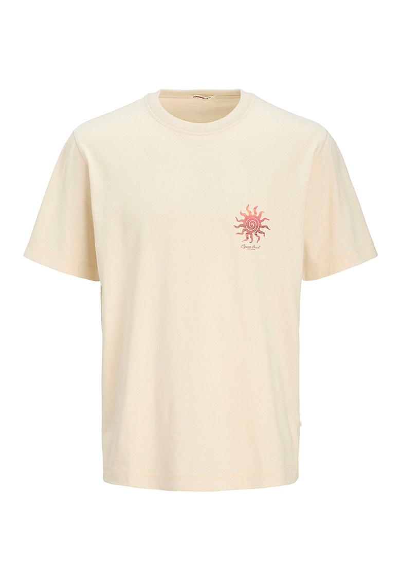 Tricou de bumbac cu imprimeu - Alb fildes