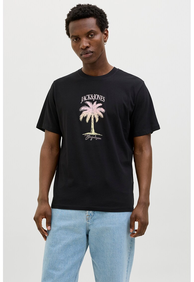 Tricou cu decolteu la baza gatului si logo