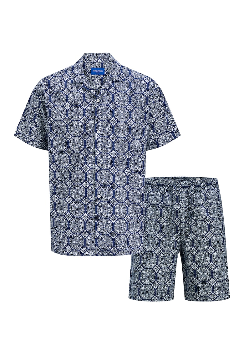 Set de camasa polo si pantaloni scurti cu model - 2 piese