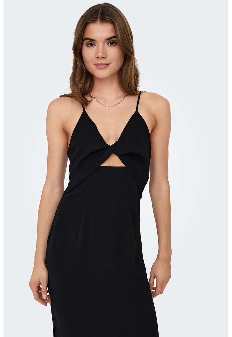 Rochie midi cu decupaj frontal