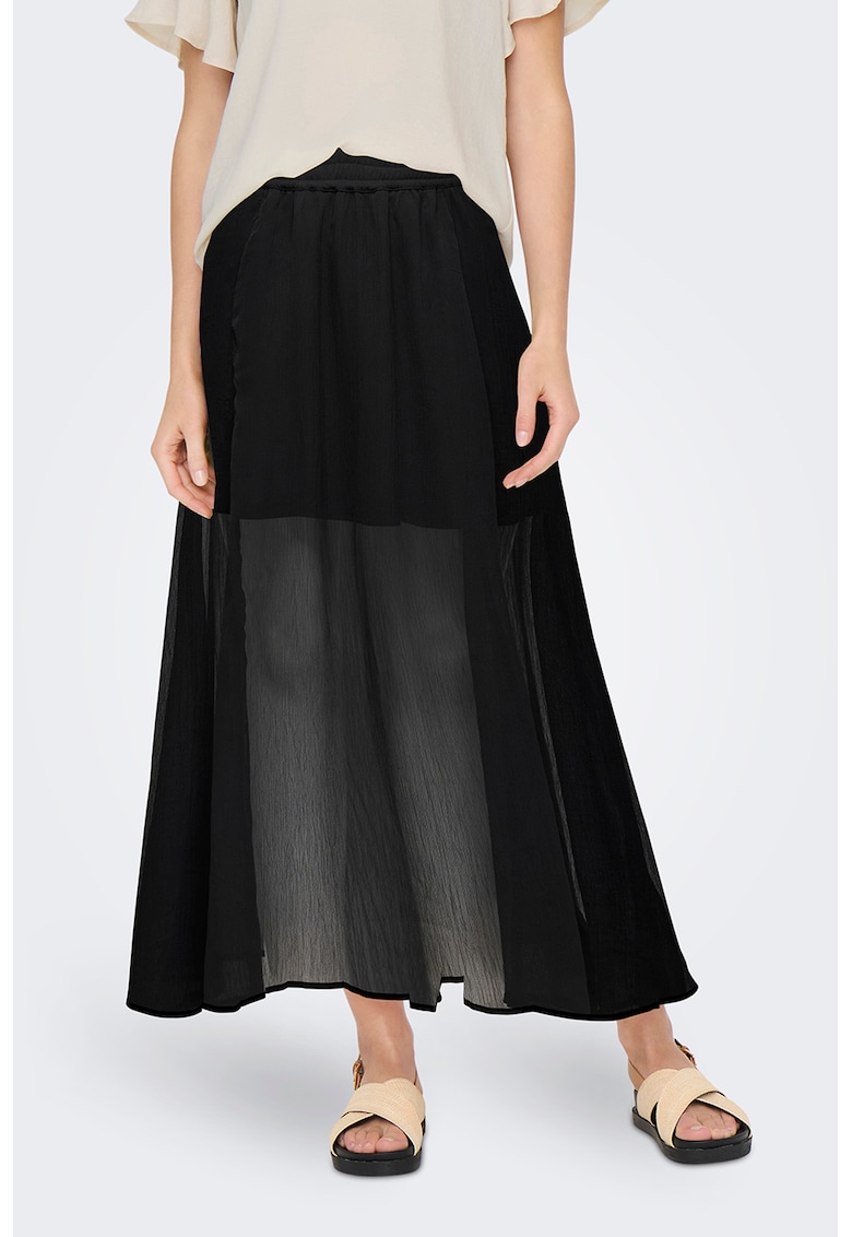 Fusta maxi cu aspect semi-transparent