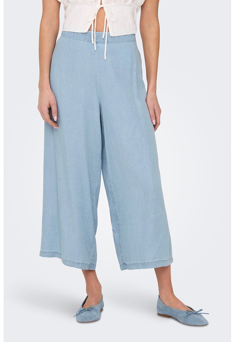 Pantaloni ampli crop din lyocell