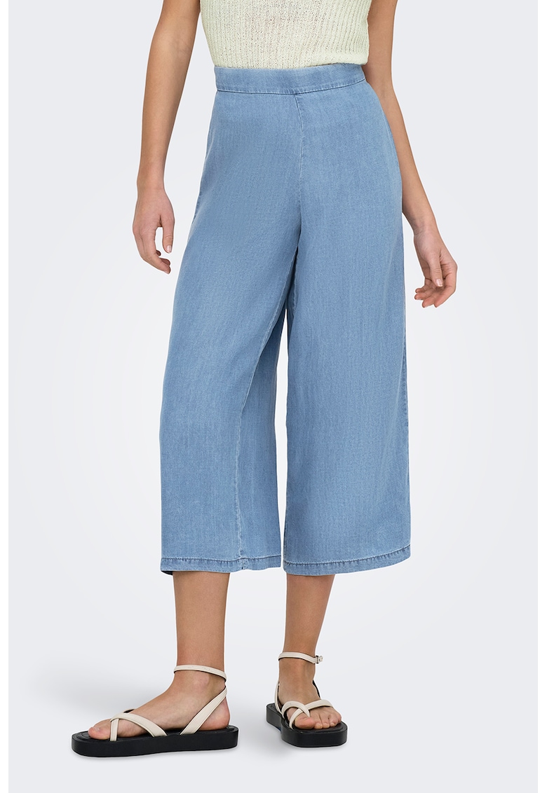 Pantaloni ampli crop din lyocell