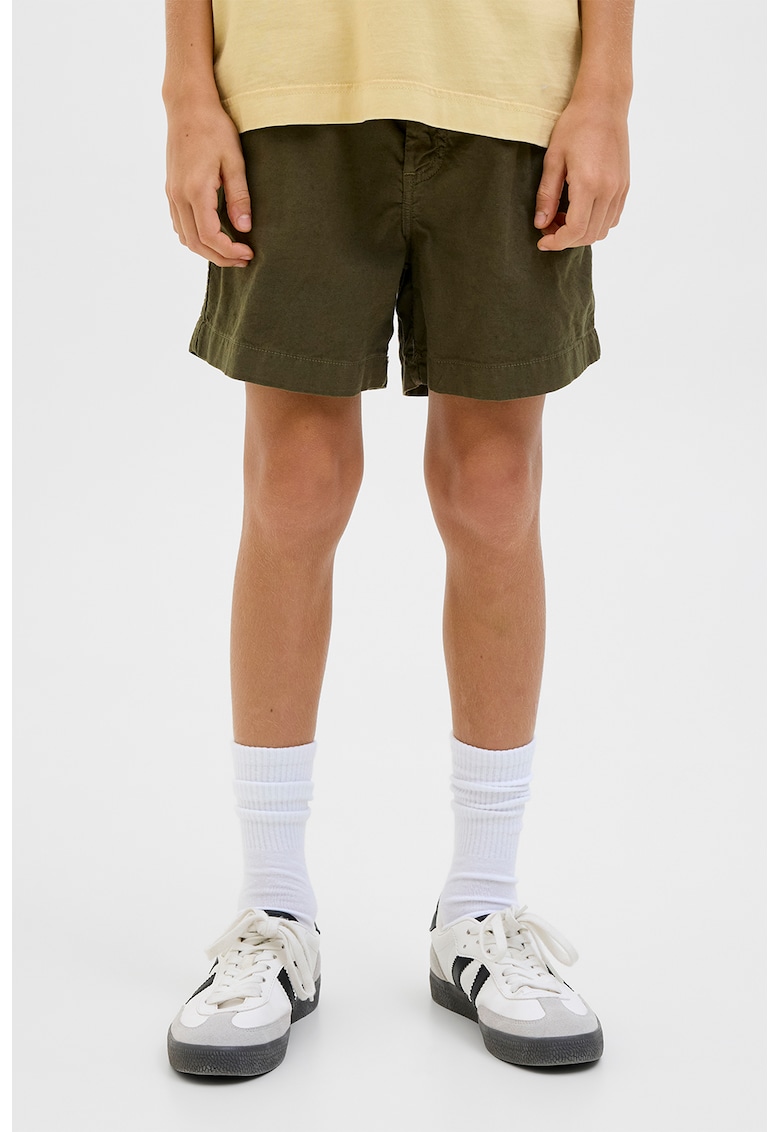 Bermude din amestec de in - Verde masliniu