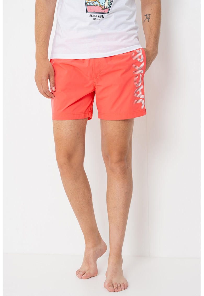 Pantaloni scurti de baie cu snur de ajustare si logo