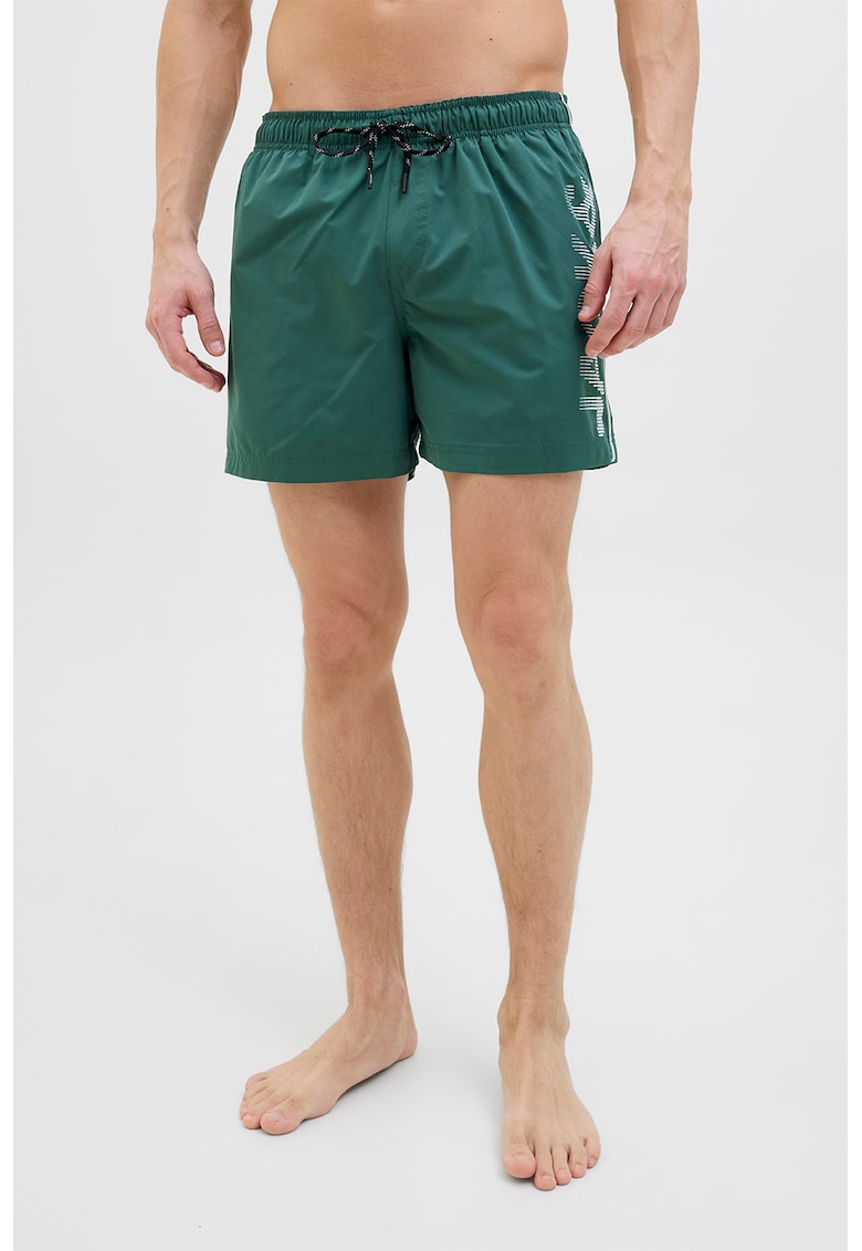 Pantaloni scurti de baie cu snur de ajustare si logo