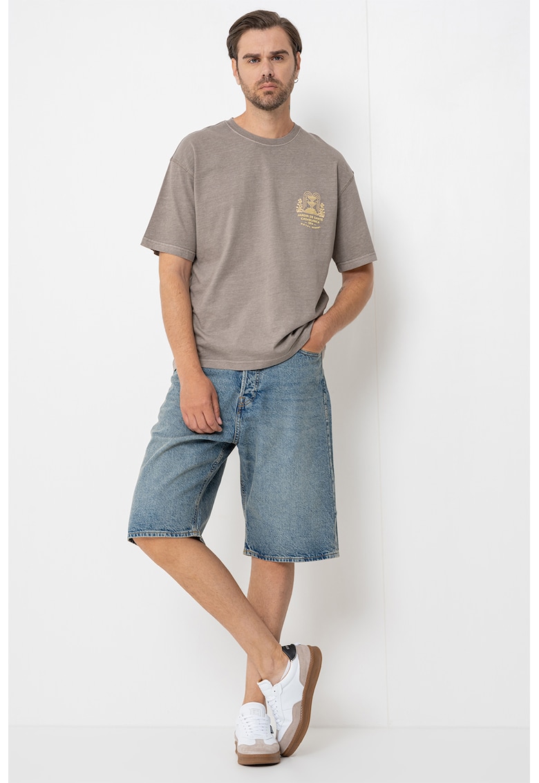 Tricou din bumbac cu imprimeu discret Tricou din bumbac cu imprimeu discret