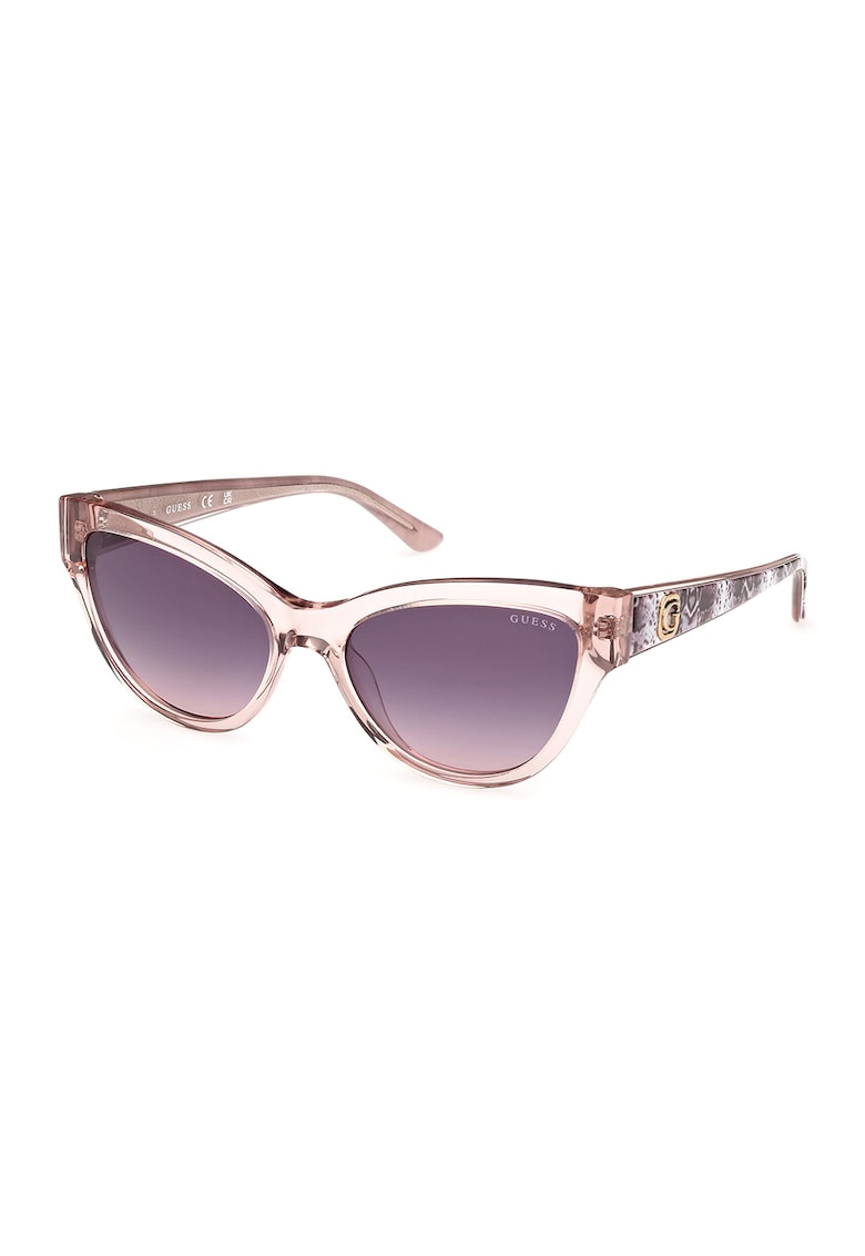 Ochelari de soare cat-eye - Alb/Negru/Roz pal
