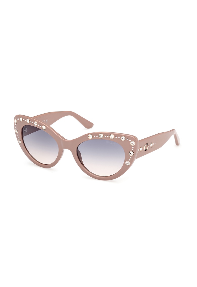 Ochelari de soare cat-eye cu strasuri - Maro taupe