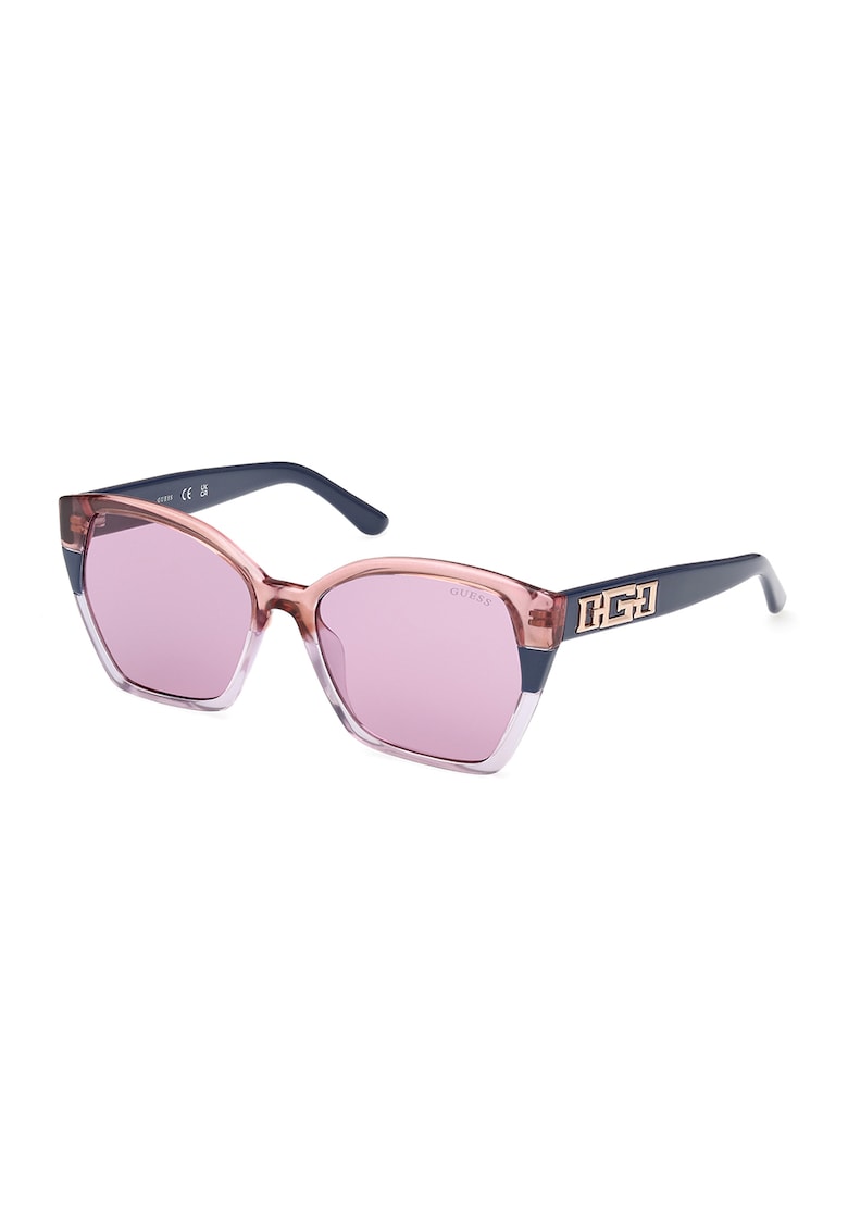 Ochelari de soare cat-eye cu lentile in degrade - Rosu stins/Bleumarin