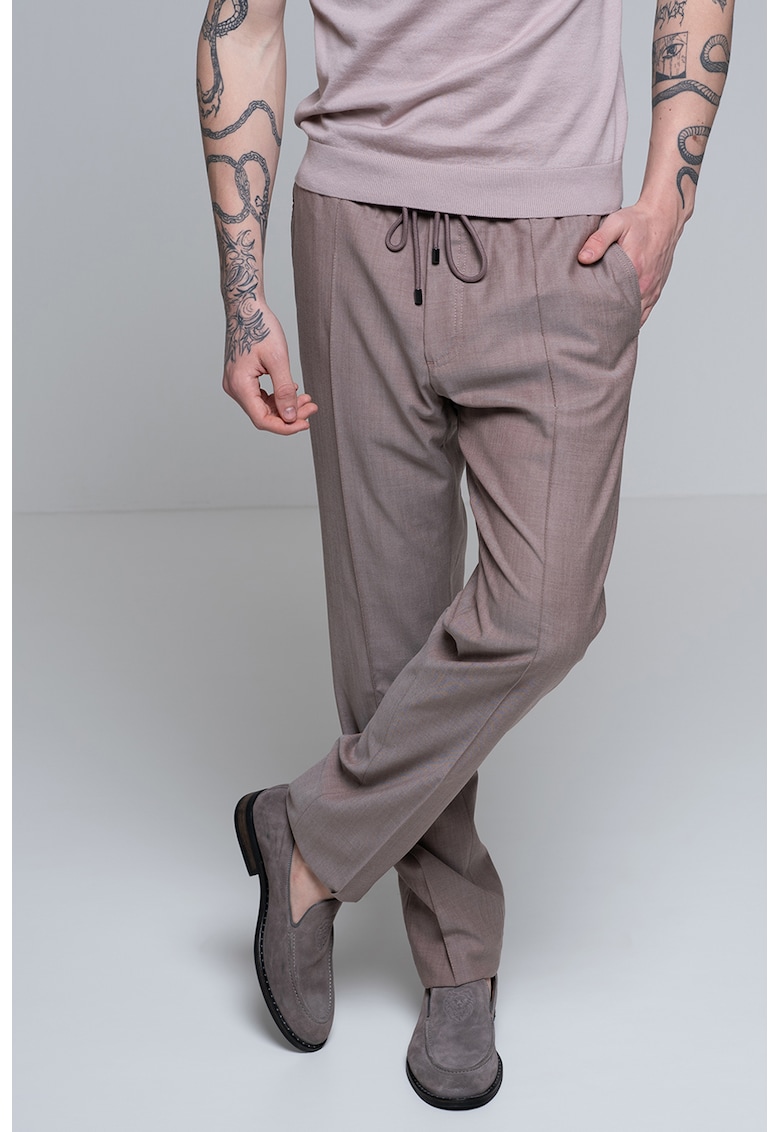 Pantaloni chino din amestec de lana