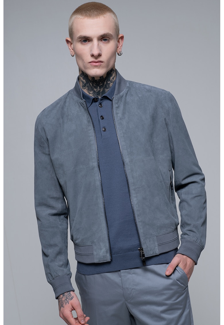 Jacheta bomber din piele intoarsa