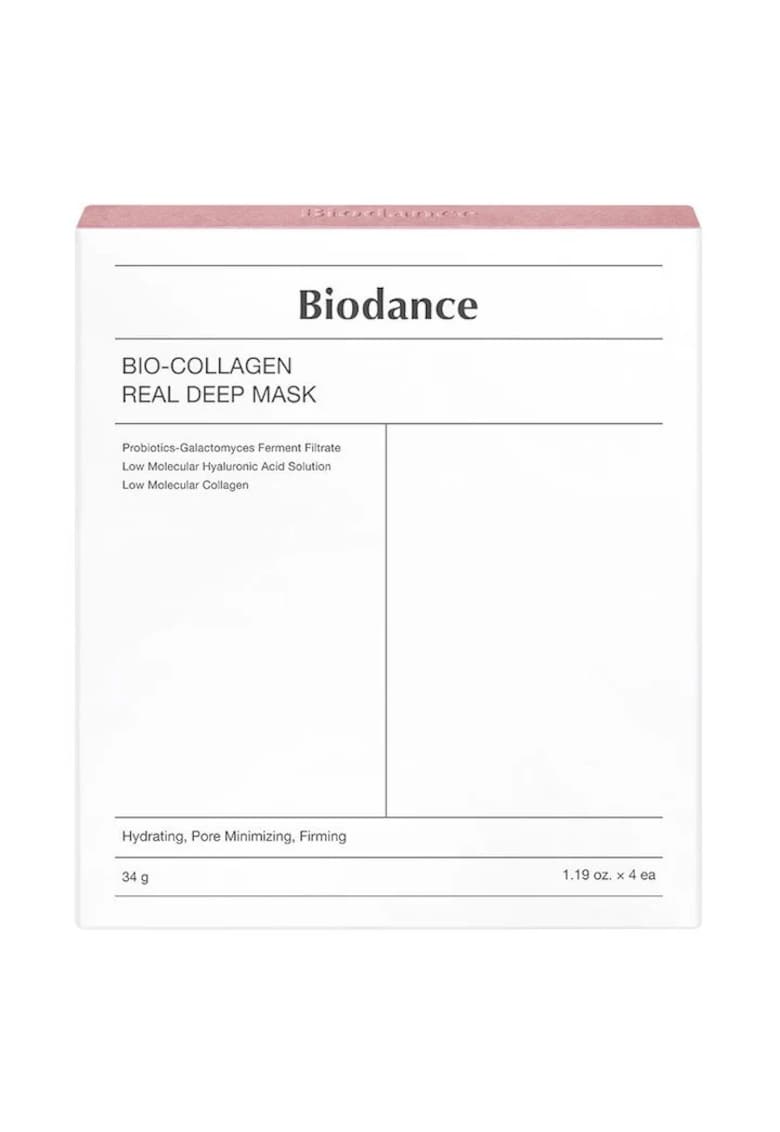 Set masca de fata cu bio-colagen pentru hidratare si fermitate Bio-Collagen 34g x 4 bucati