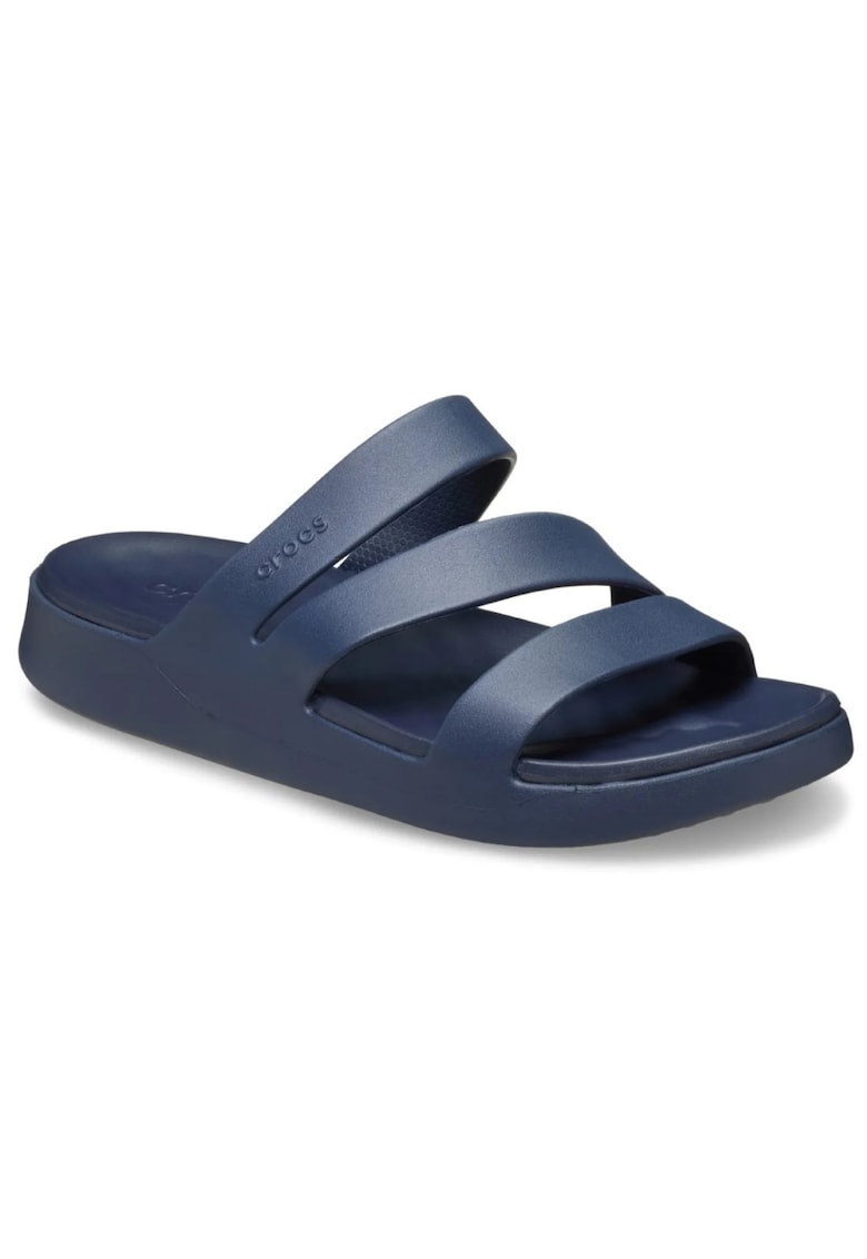 Papuci de plajă dama Crocs Getaway Strappy albaștri cu baretă fixă 209587-410