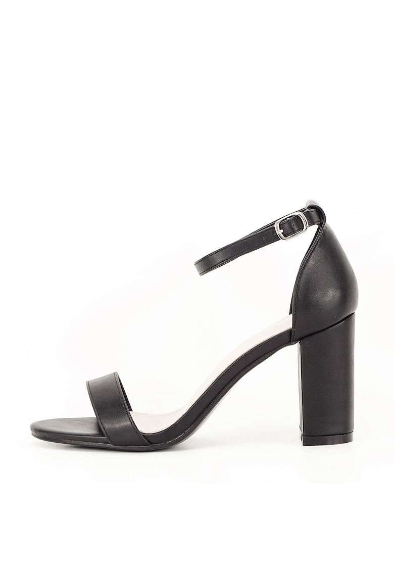 Sandale negre cu toc gros Ingrid 125 5349