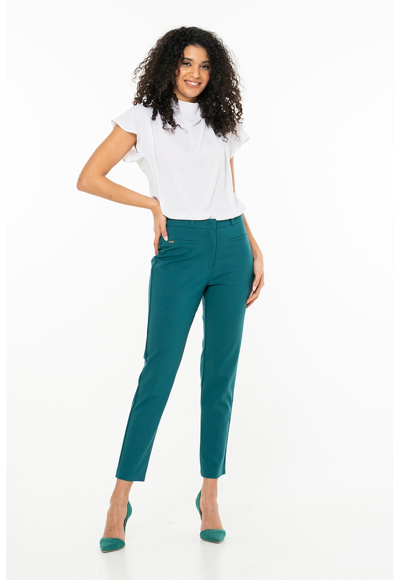Pantaloni crop eleganti Becky - Turcoaz