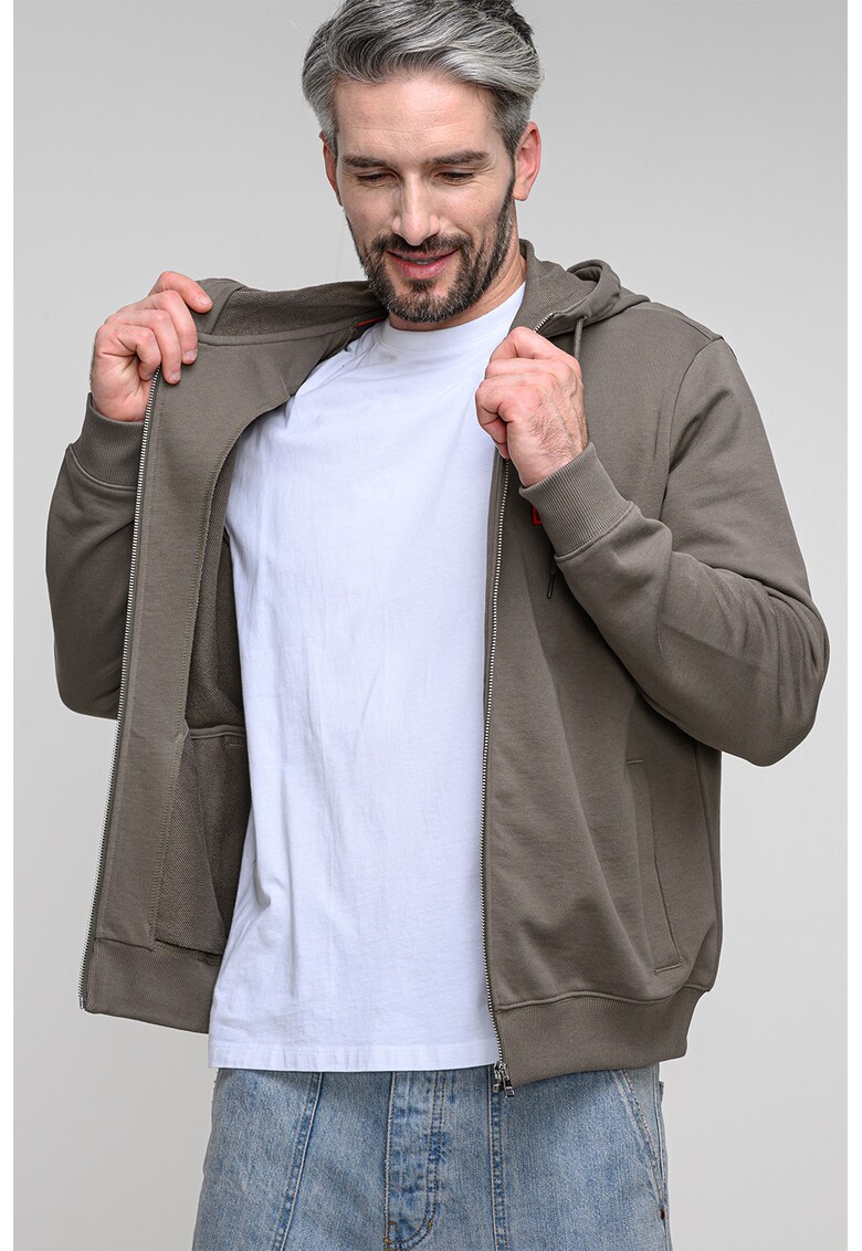 Hanorac cu fermoar si buzunare Daple - Kaki