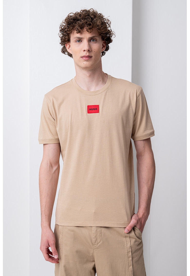 Tricou din bumbac cu aplicatie logo Diragolino