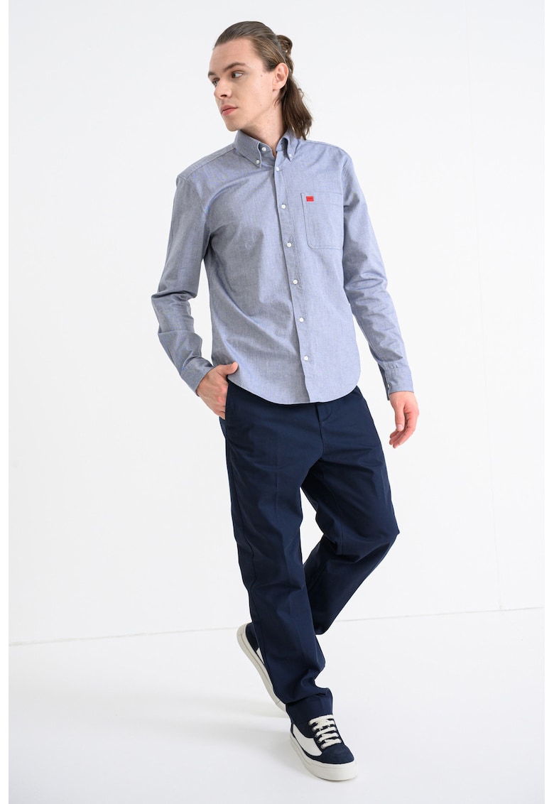 Camasa slim fit cu buzunar pe piept Evito
