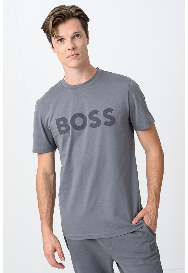 Tricou regular fit cu imprimeu logo cauciucat Thinking