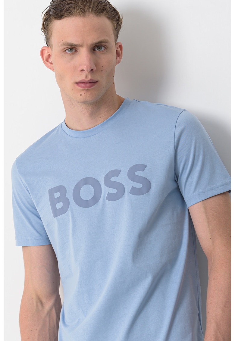 Tricou regular fit cu imprimeu logo cauciucat Thinking